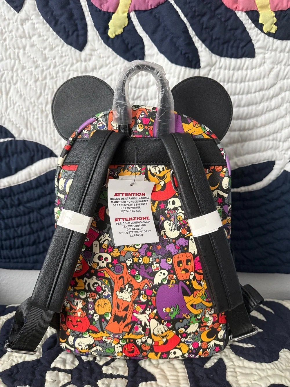 Disney Parks Halloween Mickey and Friends w/pumpkins Ghosts Mini Backpack